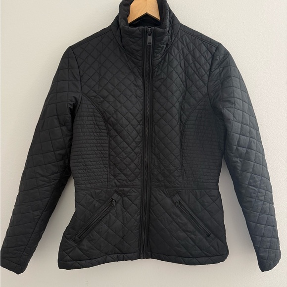 The North Face Black Insulated Jacket Luna Women’s Medium Quilted Belt Hiking - Picture 3 of 12